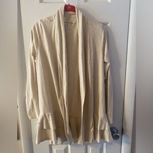 Modern Soul Cream Ruffle Hem Cardigan